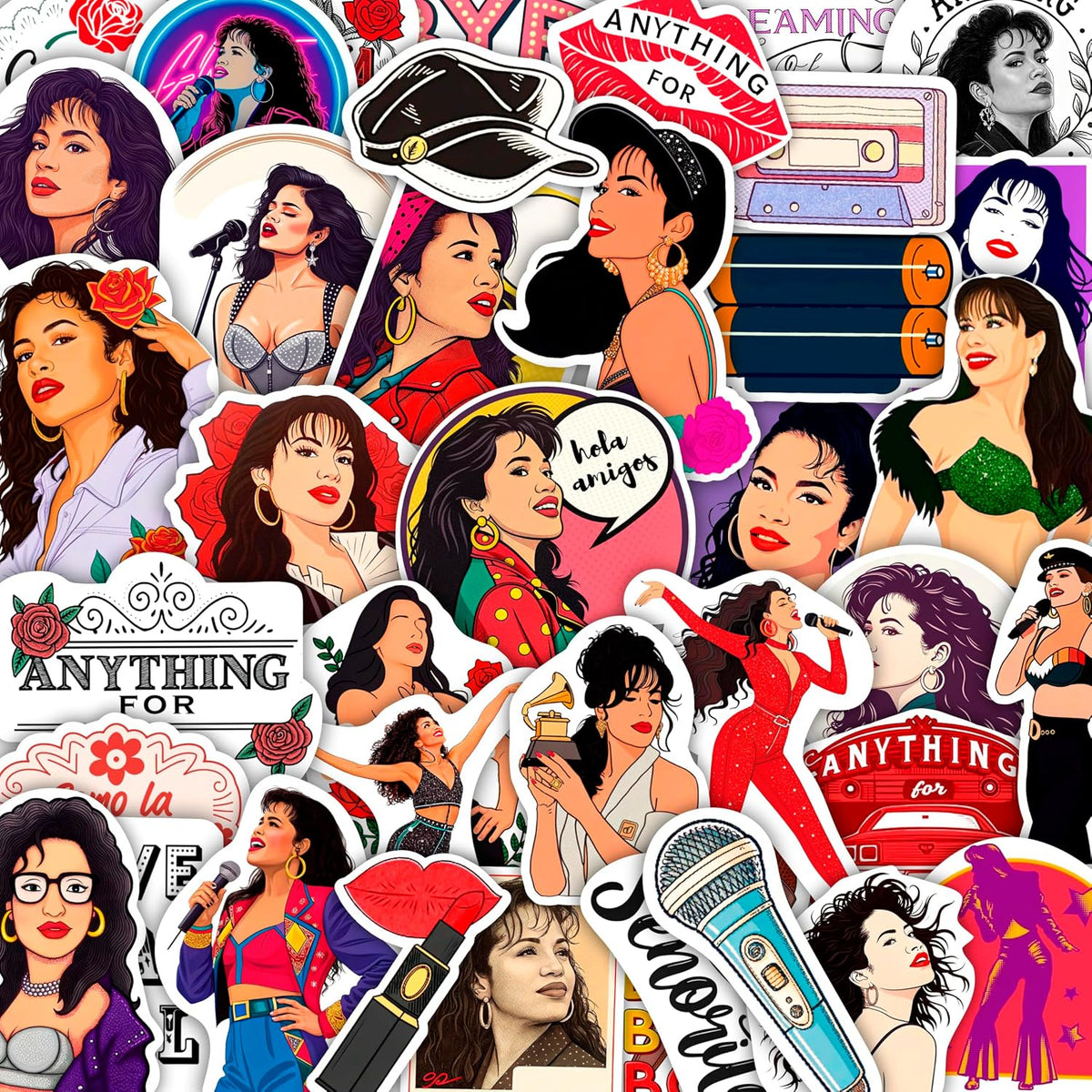 100Pcs Classic Rock Stickers — Rockabilly Guitar & Music Emblems