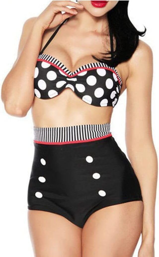 Boolavard Women Vintage 50s Pinup Girl Rockabilly High Waist Retro Bikini Swimsuit Set Main image