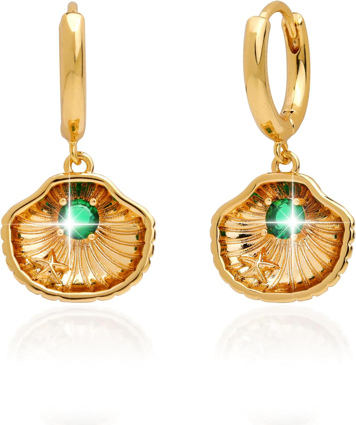 Gold Silver Small Hoop Dangle Earrings for Women, Trendy Dainty Rhinestone CZ Dangling Prom Wedding Leaf Flower Snowflake Butterfly Starfish Fashion Jewelry Gift