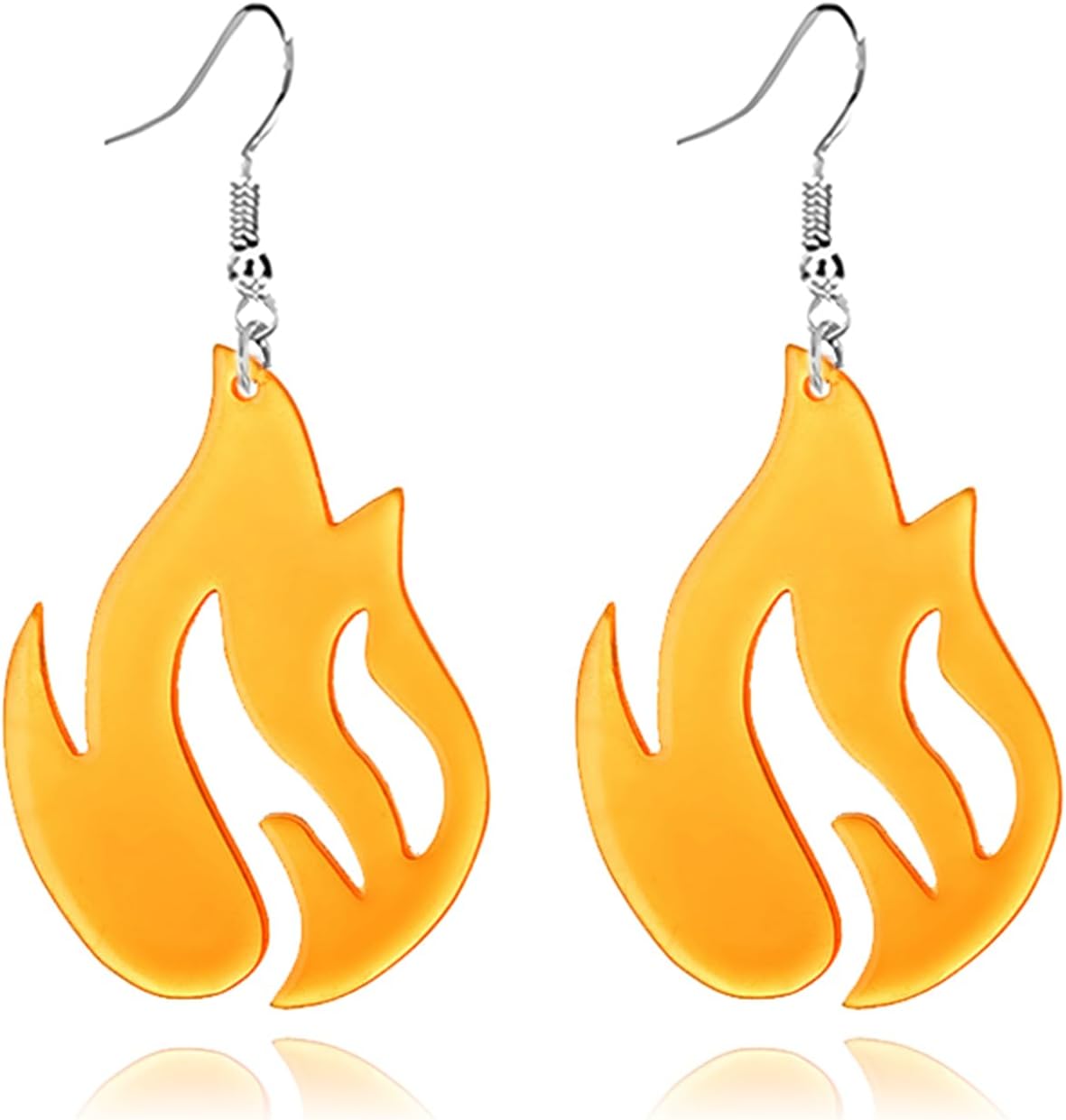 coadipress Punk Fire Element Circle Earrings for Women Flame Acrylic Geometric Round Black Flame Earrings Funny Creative Gothic Vintage Cosplay Halloween Exaggerated Drop Dangle Earrings
