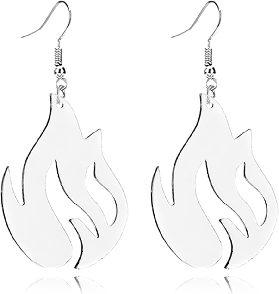 coadipress Punk Fire Element Circle Earrings for Women Flame Acrylic Geometric Round Black Flame Earrings Funny Creative Gothic Vintage Cosplay Halloween Exaggerated Drop Dangle Earrings