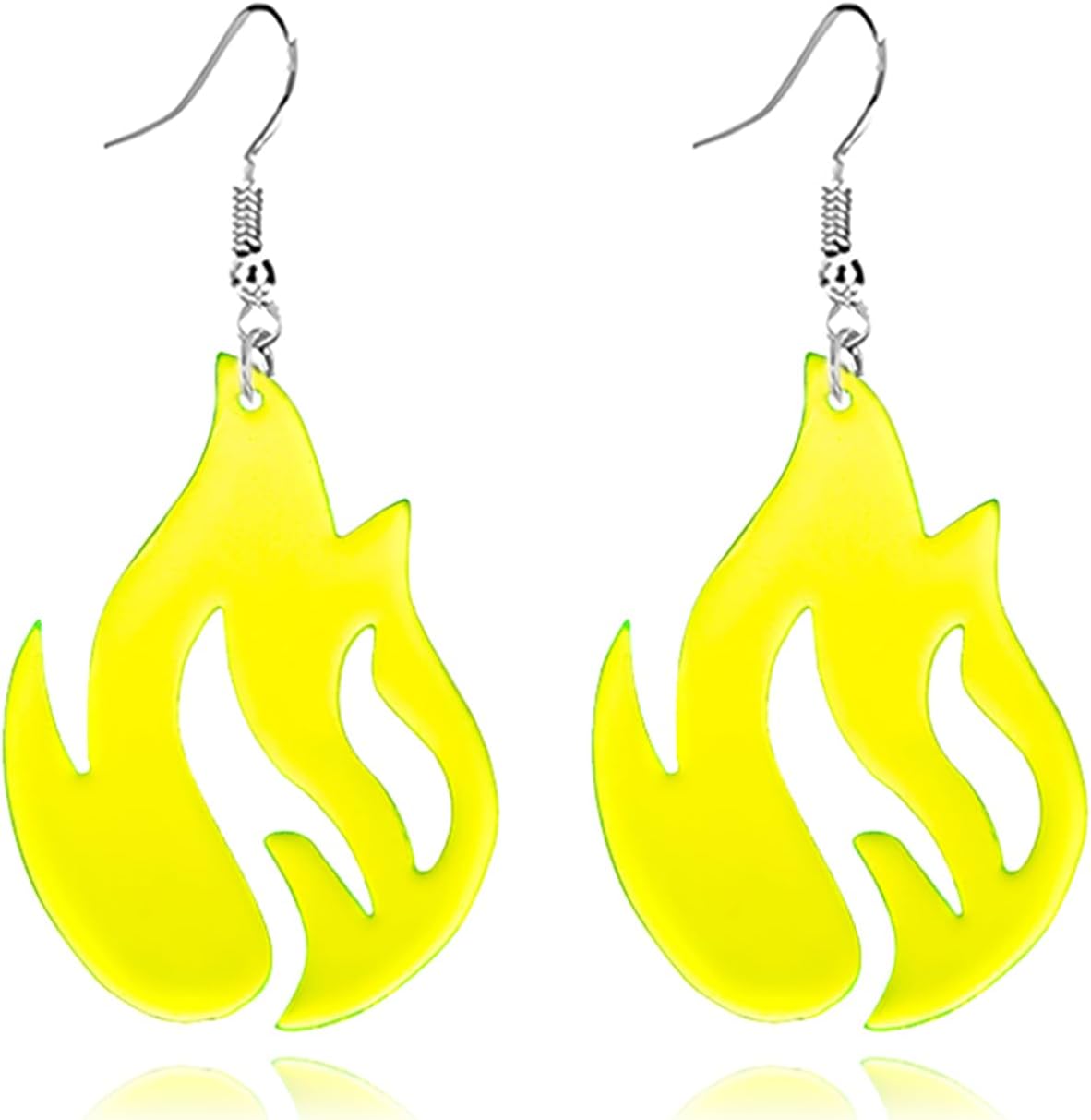 coadipress Punk Fire Element Circle Earrings for Women Flame Acrylic Geometric Round Black Flame Earrings Funny Creative Gothic Vintage Cosplay Halloween Exaggerated Drop Dangle Earrings