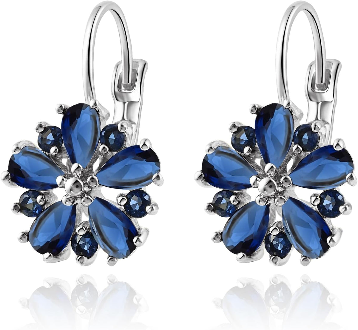 Vintage 14K Gold Plated Flower Birthstone Earrings