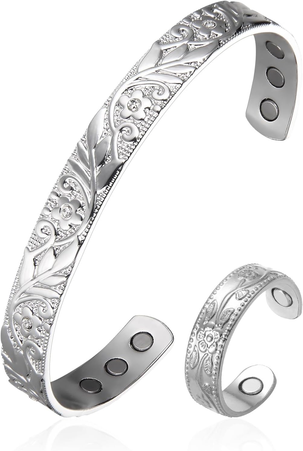Copper Magnetic Bracelet Set for Women Men, Pure Copper Jewelry Gift