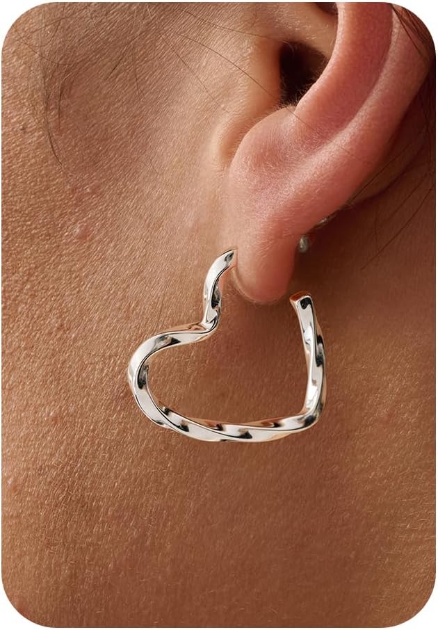 Huggie Earrings for Women-14K Gold/Silver/Black Plated Heart Safety Pin Starfish Butterfly Snake Pearl Bee Earrings for Women Gold Hoop Earrings