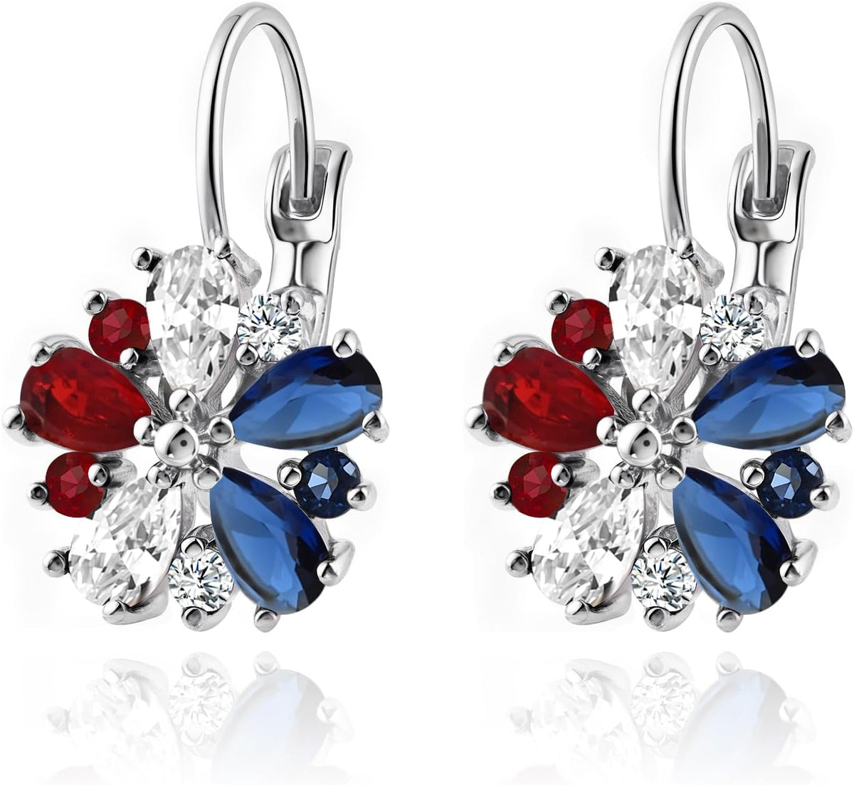 Vintage 14K Gold Plated Flower Birthstone Earrings