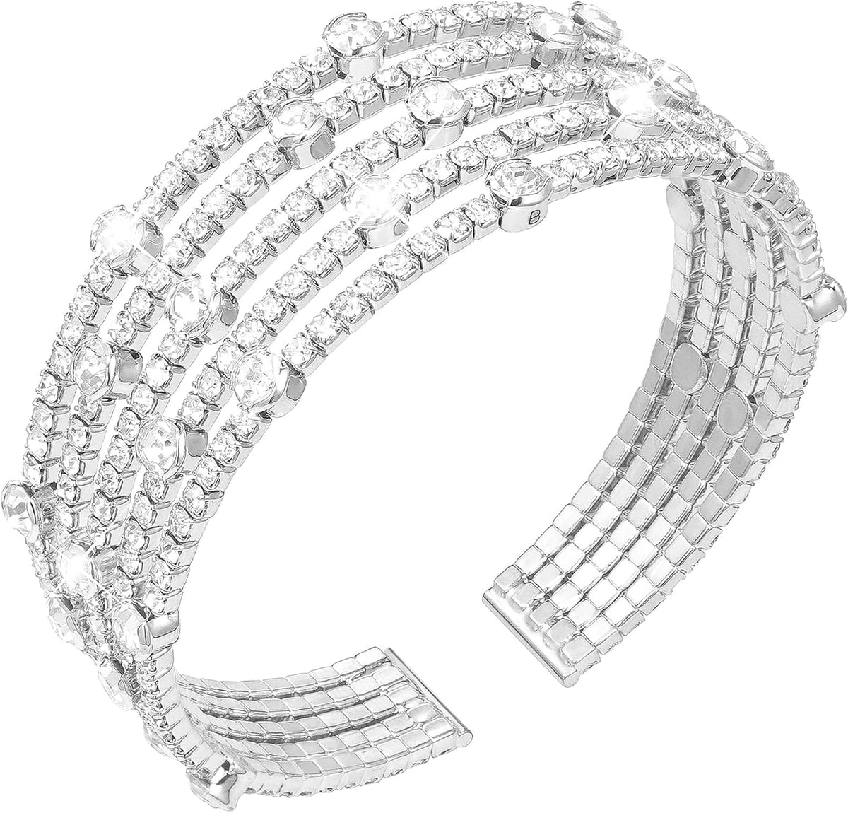 Suyi Rhinestone Bracelet Multilayer Gold Cuff Bracelet for Women Crystal Braidal Bracelets