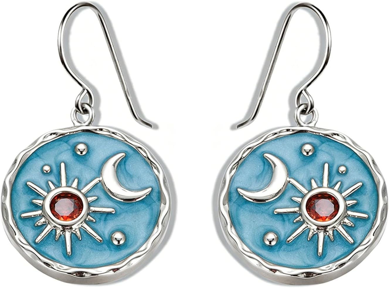 Vintage Sun and Moon Coin Drop Earrings