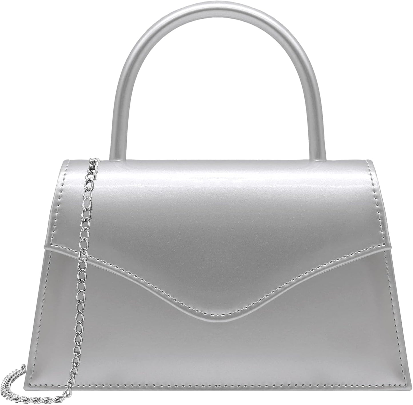 Patent Leather Top-Handle Evening Clutch