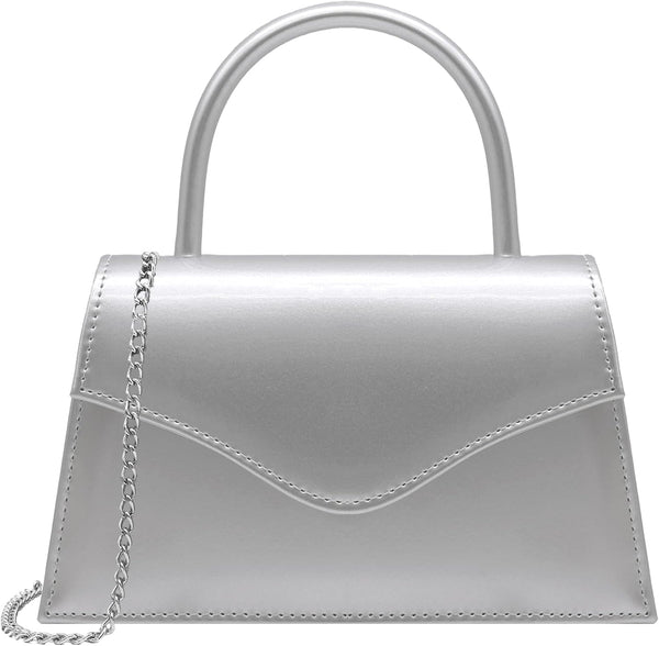 Patent Leather Top-Handle Evening Clutch
