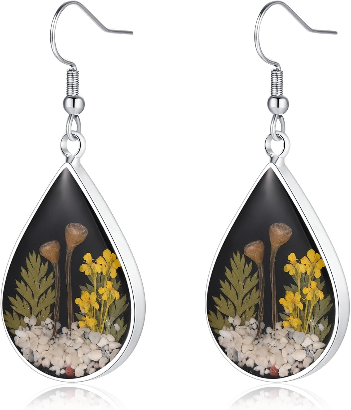 Forget-Me-Not Pressed Flower Earrings | Handmade Drop and Dangle Earrings | Pressed Flower Jewelry | Thanksgiving Christmas birthdays | Gift for Woman