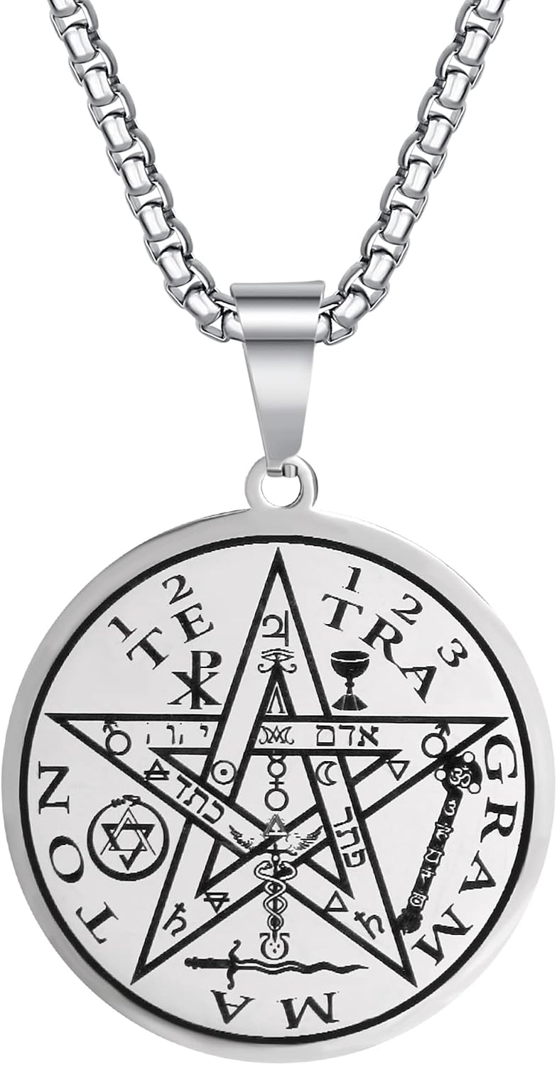 Tetragrammaton Pentacle Necklace for Men