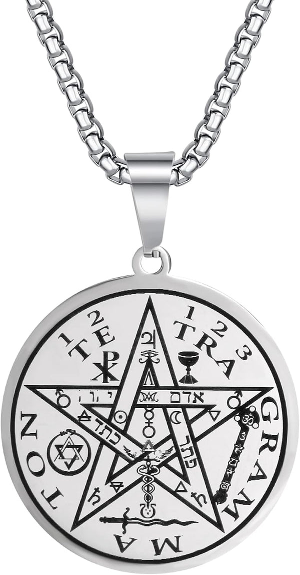 Tetragrammaton Pentacle Necklace for Men