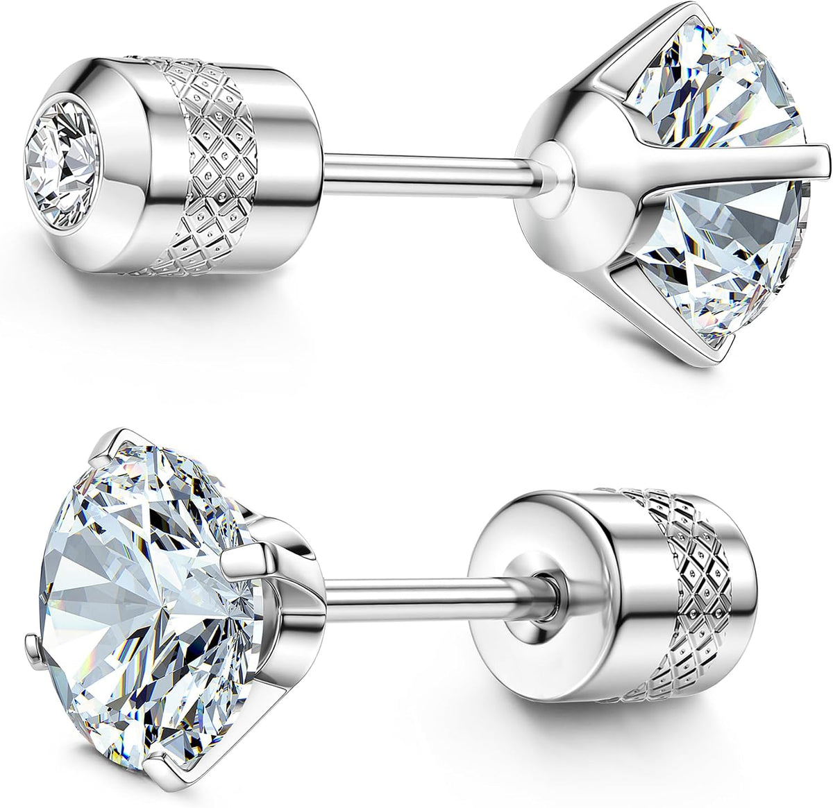 Subiceto 1 Pair Titanium Stud Earrings for Women Men Hypoallergenic