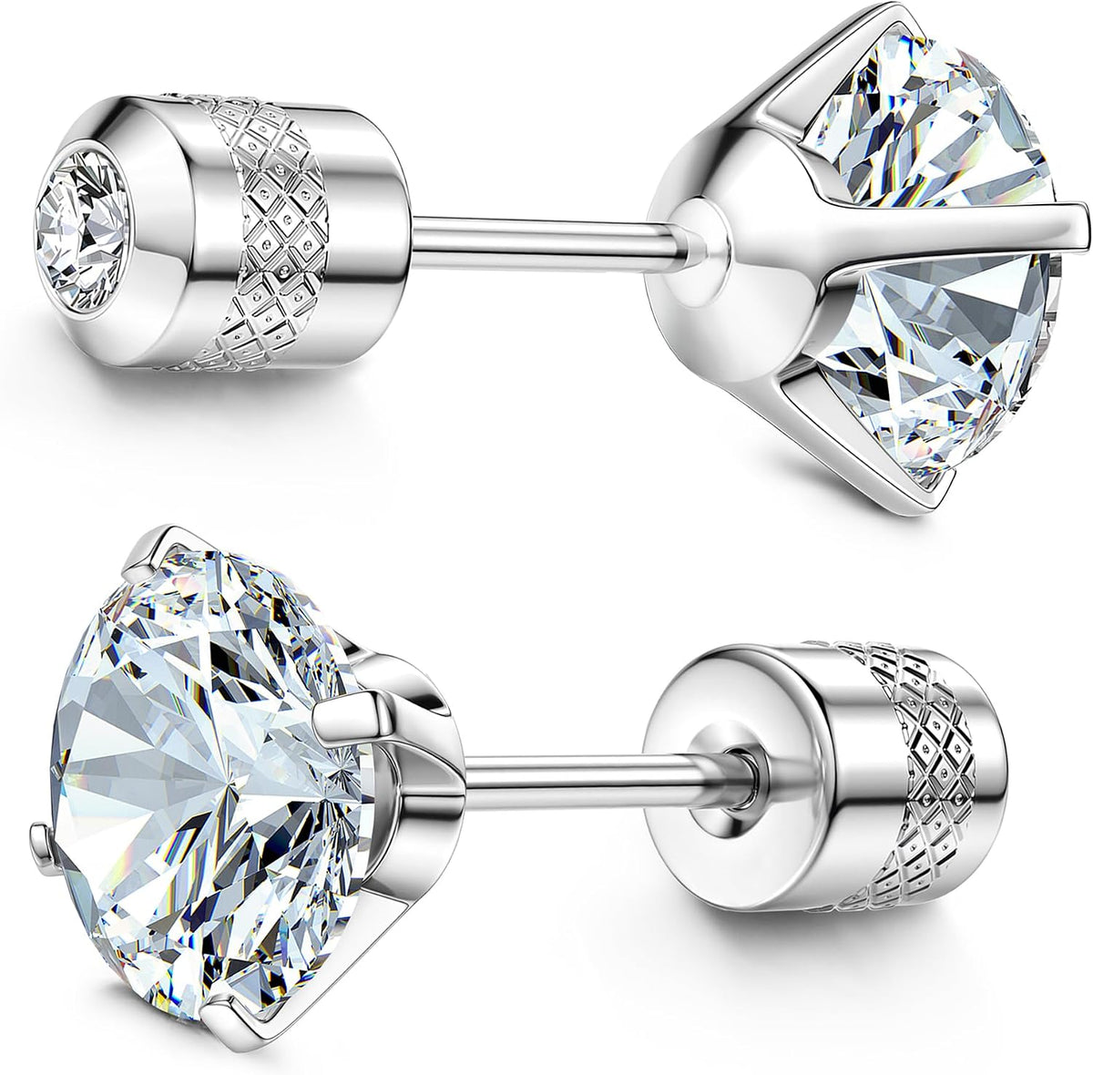 Subiceto 1 Pair Titanium Stud Earrings for Women Men Hypoallergenic