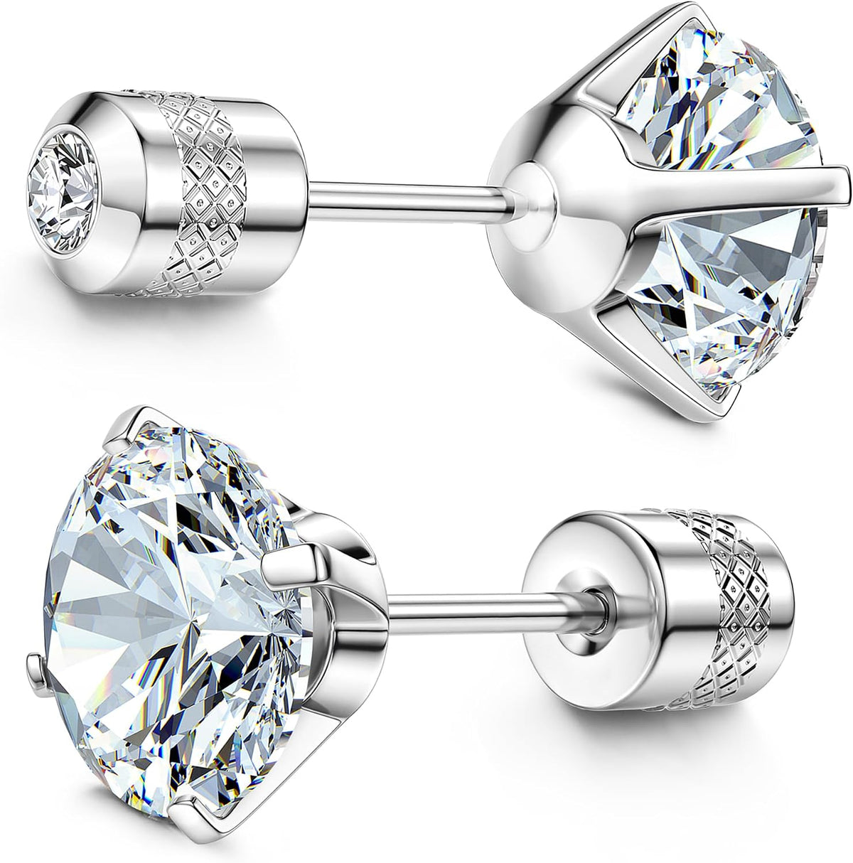 Subiceto 1 Pair Titanium Stud Earrings for Women Men Hypoallergenic