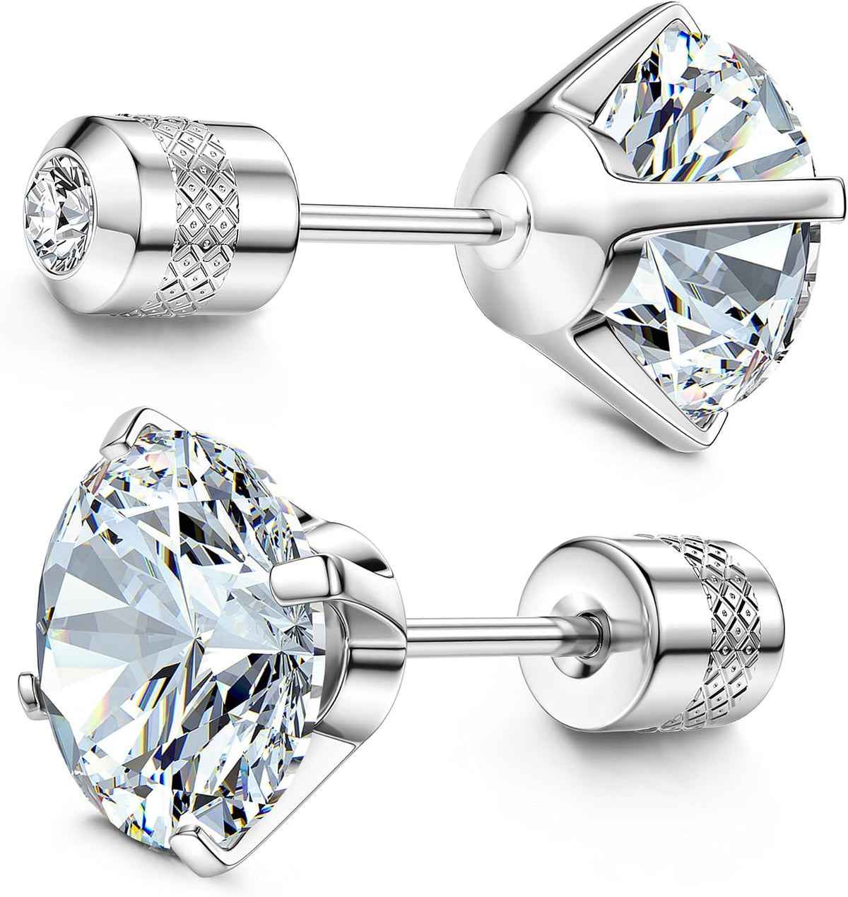 Subiceto 1 Pair Titanium Stud Earrings for Women Men Hypoallergenic