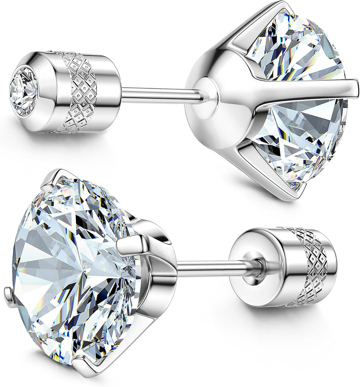Subiceto 1 Pair Titanium Stud Earrings for Women Men Hypoallergenic