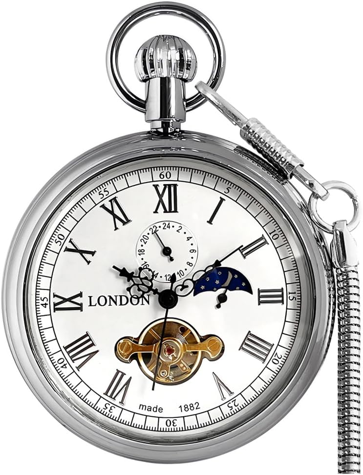 Classic Mechanical Pocket Watch with Chain