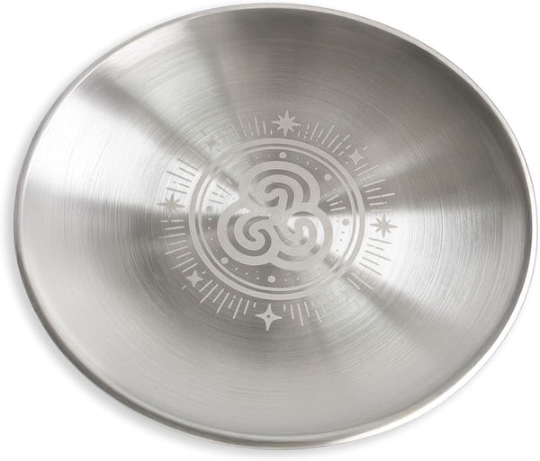 Offering Bowl Prayer Ritual Plate Great for Wicca, Altar use, Ritual use, Incense Burner, smudging Bowl, Decoration (Golden Triple Moon)