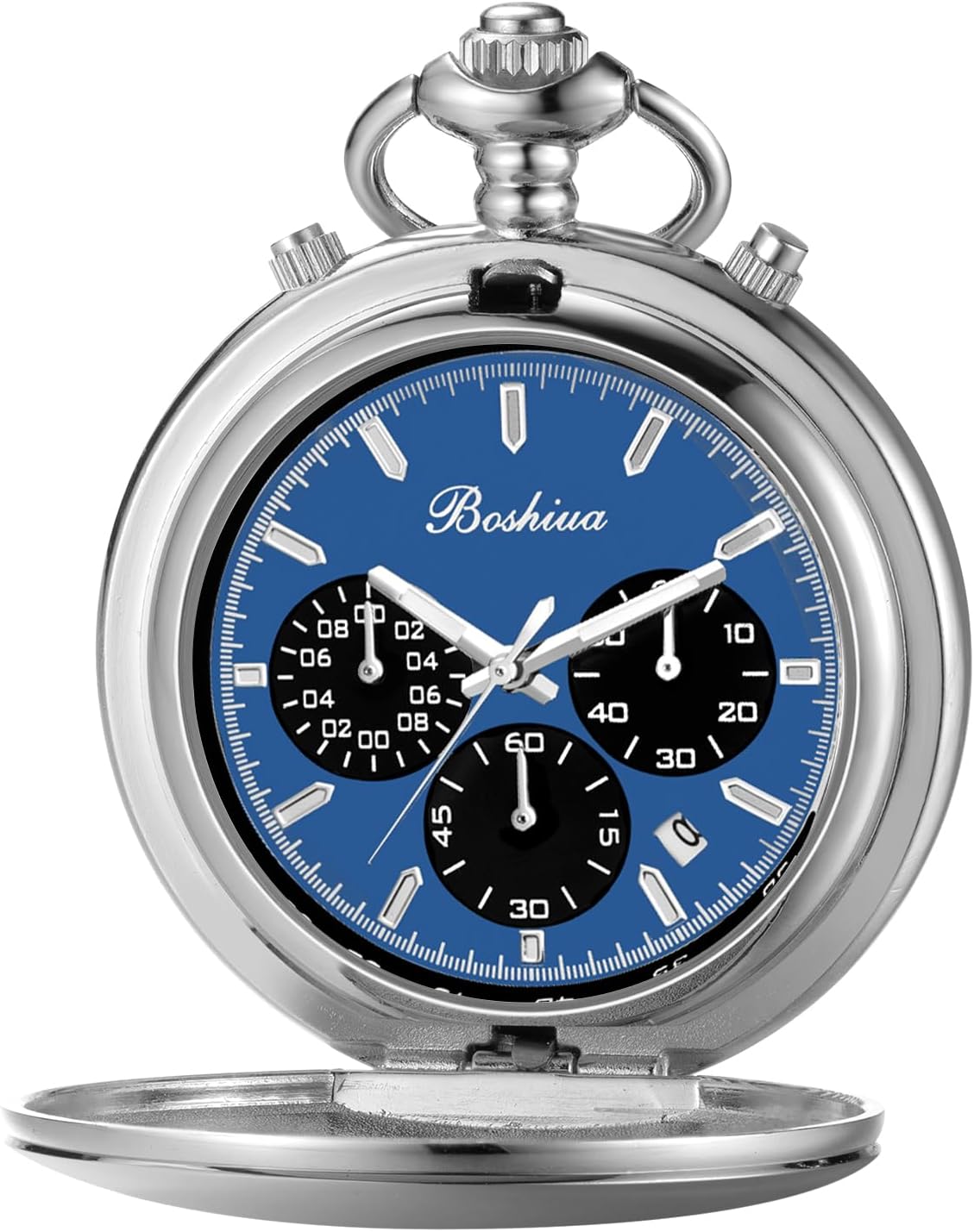 Smooth Quartz Pocket Watches for Men Multifunctional Chronograph Class
