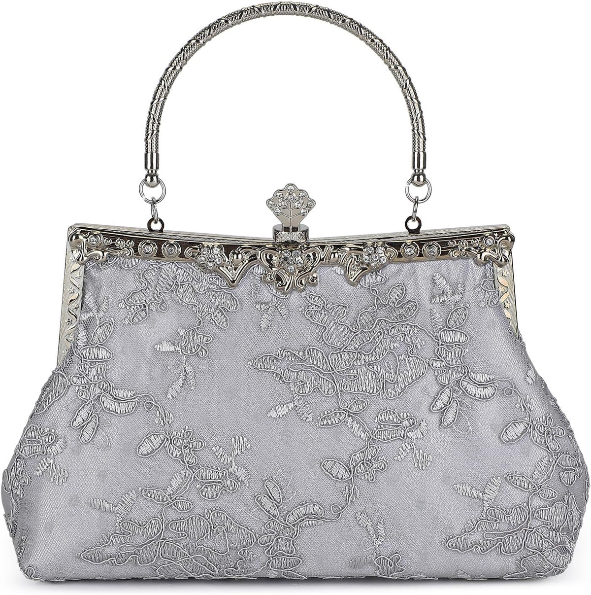 1920s Vintage Embroidered Lace Floral Clutch — Elegant Evening & Wedding Purse Main image