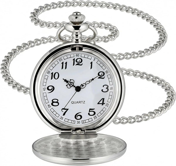 I-MART Smooth Vintage Pocket Watch with Chain