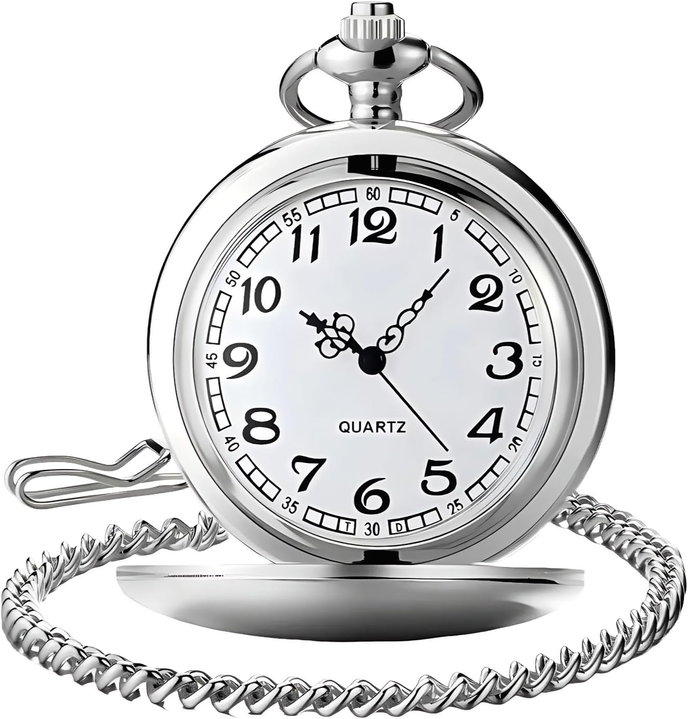Smooth Vintage Pocket Watch with Chain Secondary image