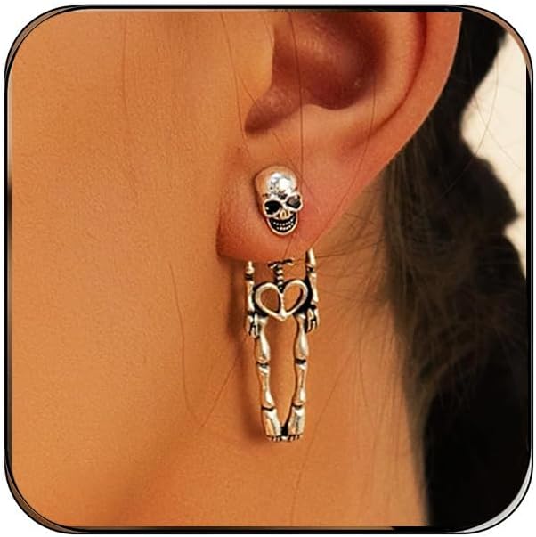 Halloween Skeleton Skull Earrings Jewelry for Women,Punk Party Accessories