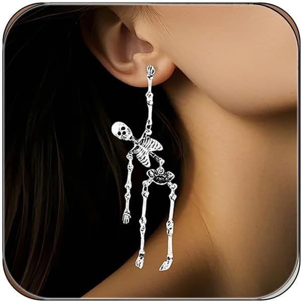 Halloween Skeleton Skull Earrings Jewelry for Women,Punk Party Accessories