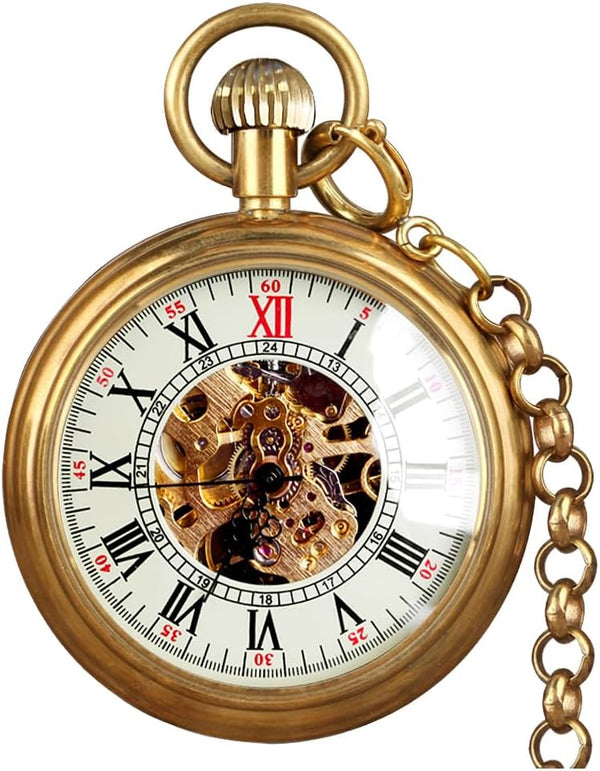 Classic Mechanical Pocket Watch with Chain