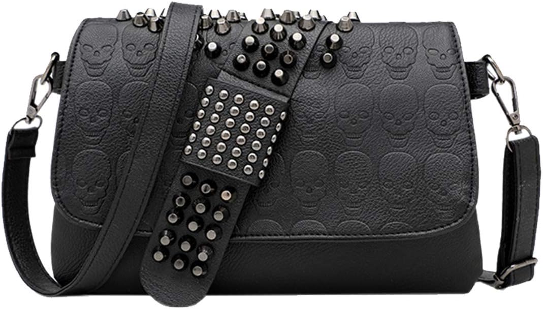 Punk Skull Rivet PU Leather Crossbody Shoulder Bag