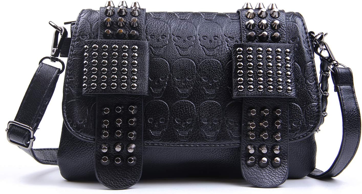 Punk Skull Rivet PU Leather Crossbody Shoulder Bag Secondary image