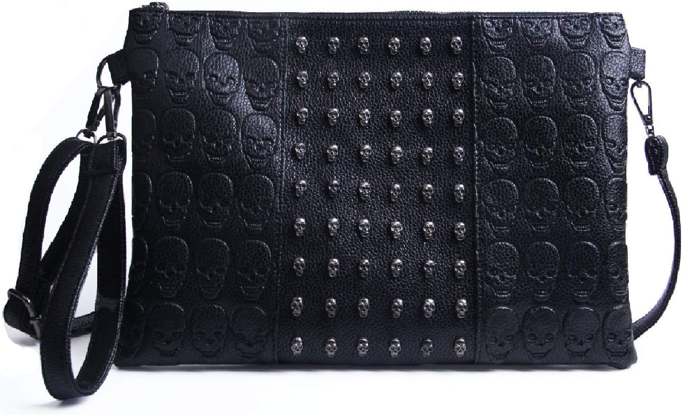 Punk Skull Rivet PU Leather Crossbody Shoulder Bag