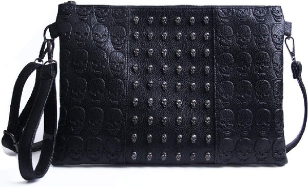 Punk Skull Rivet PU Leather Crossbody Shoulder Bag