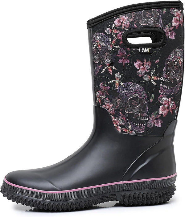 Mid-calf Rain Boots - Waterproof Insulated 5.5mm Neoprene Mud Boots
