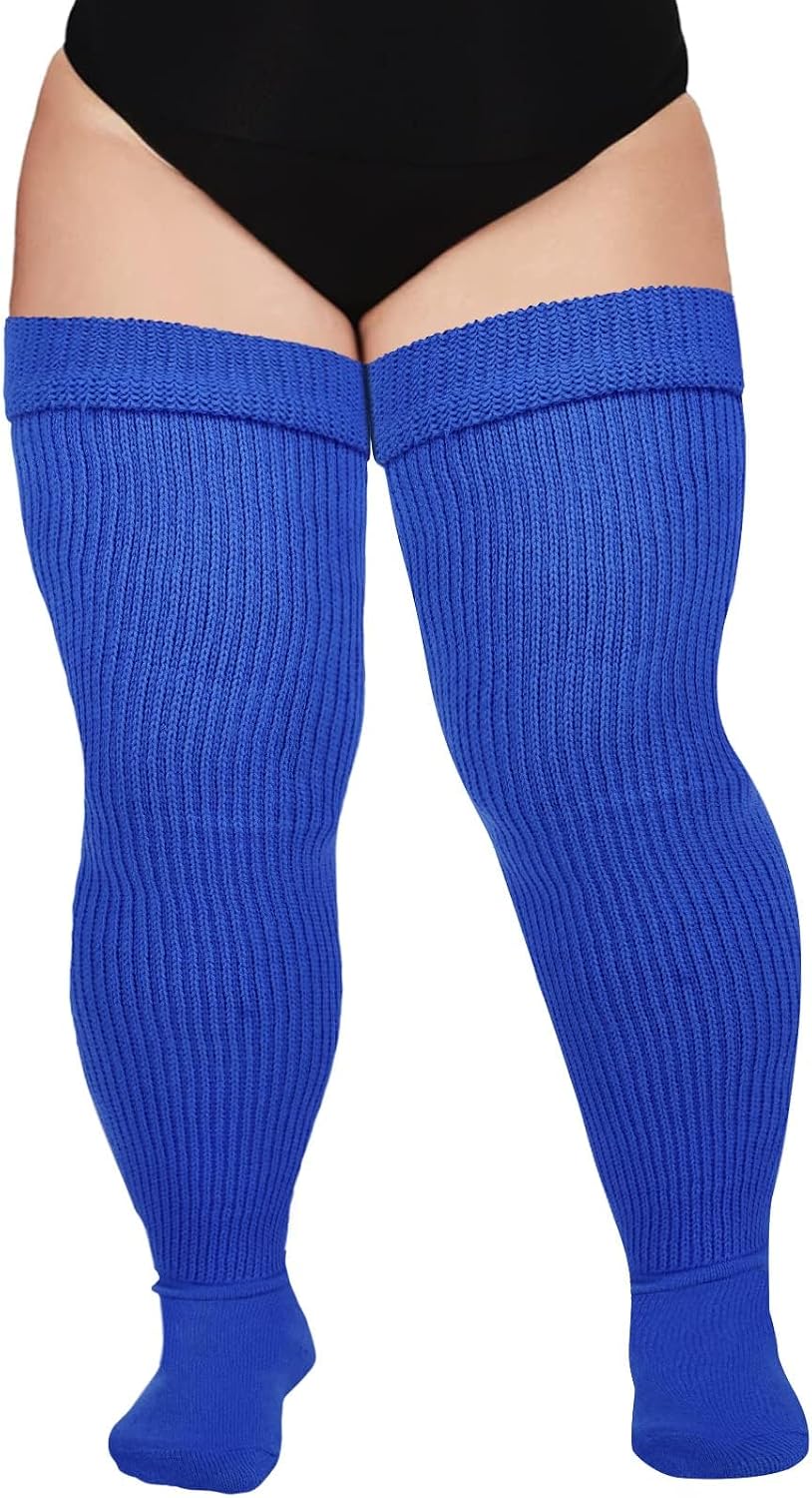 Moon Wood Plus Size Thigh High Socks for Thick Thighs- Women Extra Long Over the Knee Stockings- Halloween Socks Leg Warmers