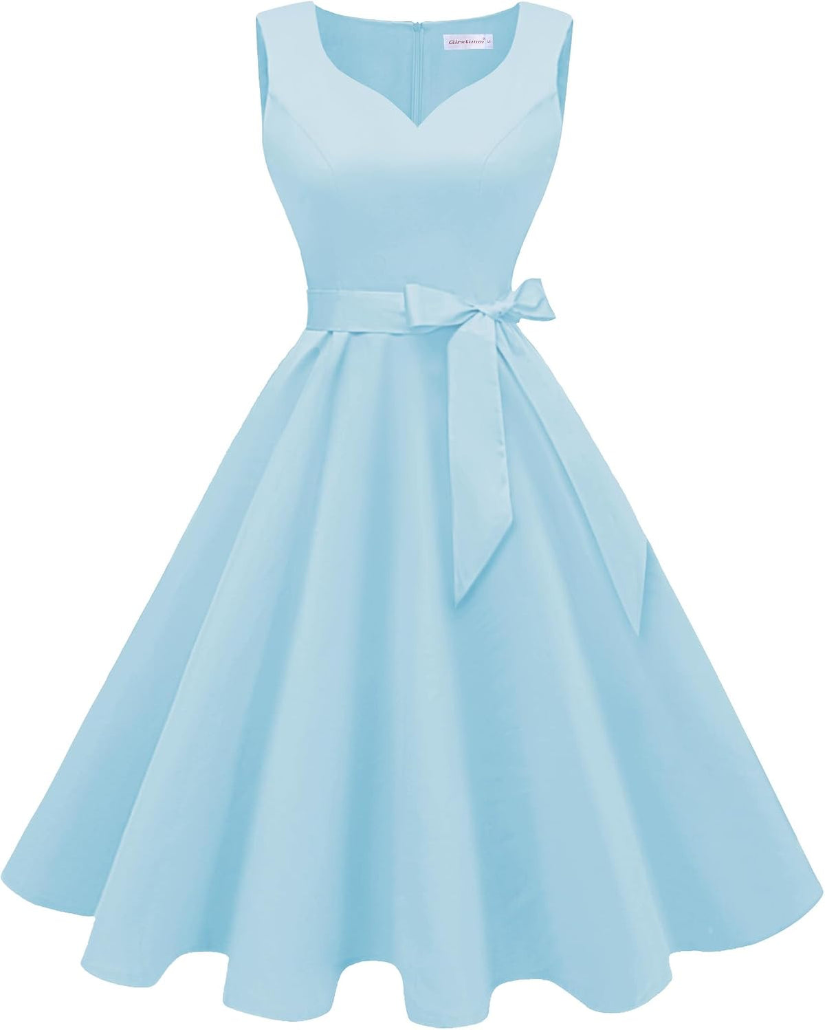 Girstunm 1950s Sleeveless Tea Party Swing Pockets Dress