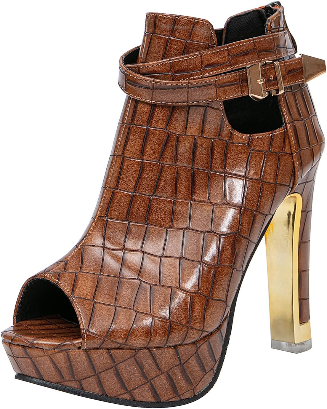 Women's Pretty Lace Flowers Open Toes High Heels Ankle Boots