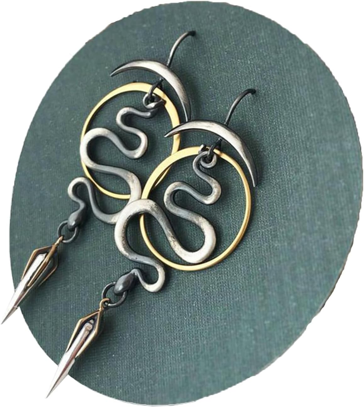 Gray Teardrop Flower Boho Dangle Earrings