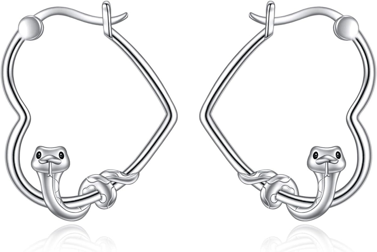 YFN Animal Earrings Sterling Silver Animal Heart Hoop Dangle Earrings Cute Jewelry Gifts for Women