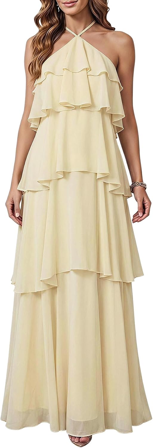 SOLY HUX Women's Wedding Guest Maxi Dress
