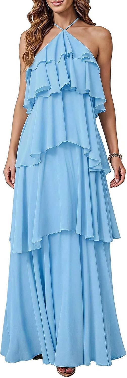 SOLY HUX Women's Wedding Guest Maxi Dress