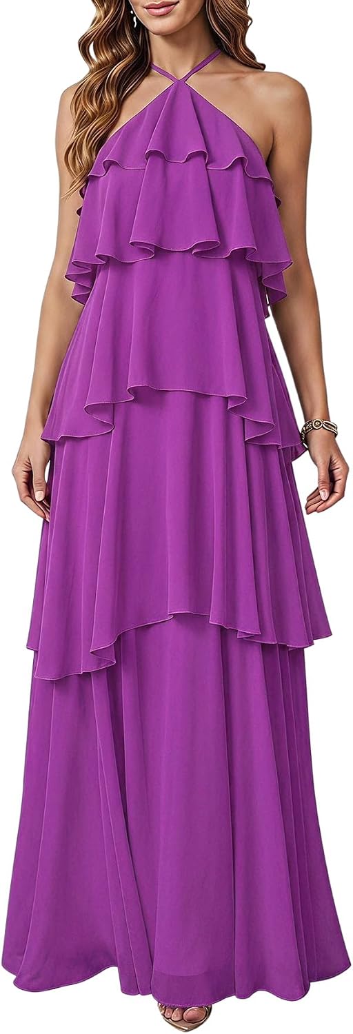 SOLY HUX Women's Wedding Guest Maxi Dress