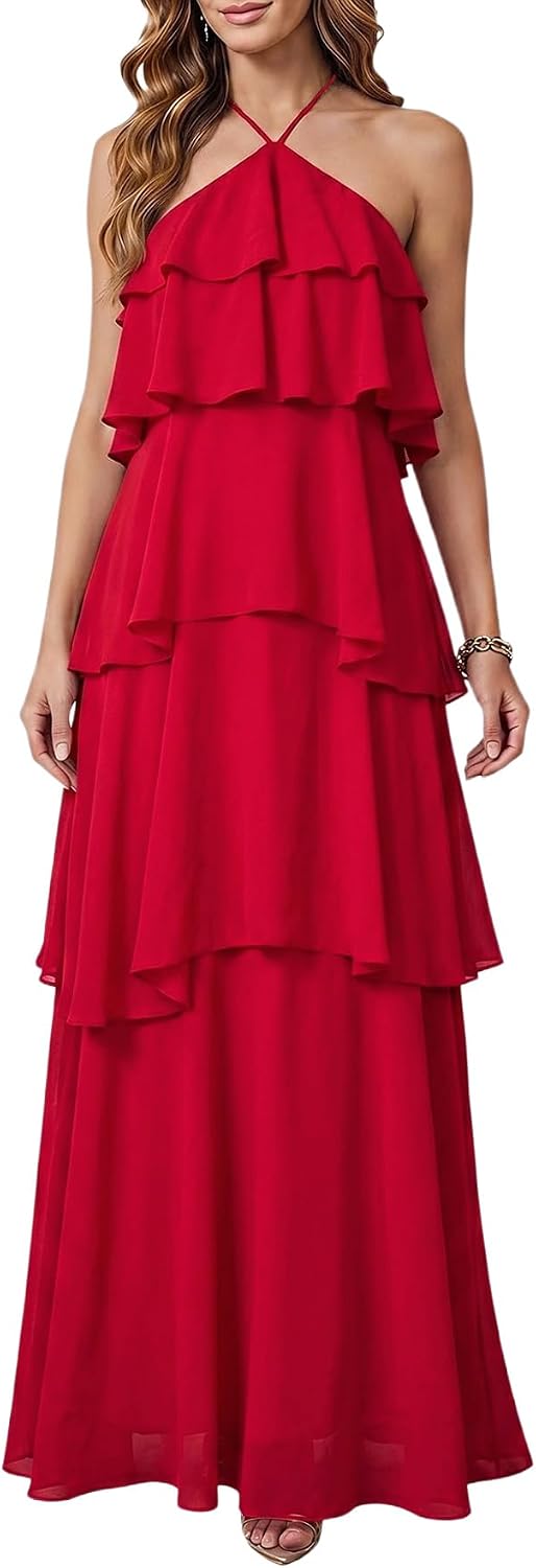 SOLY HUX Women's Wedding Guest Maxi Dress