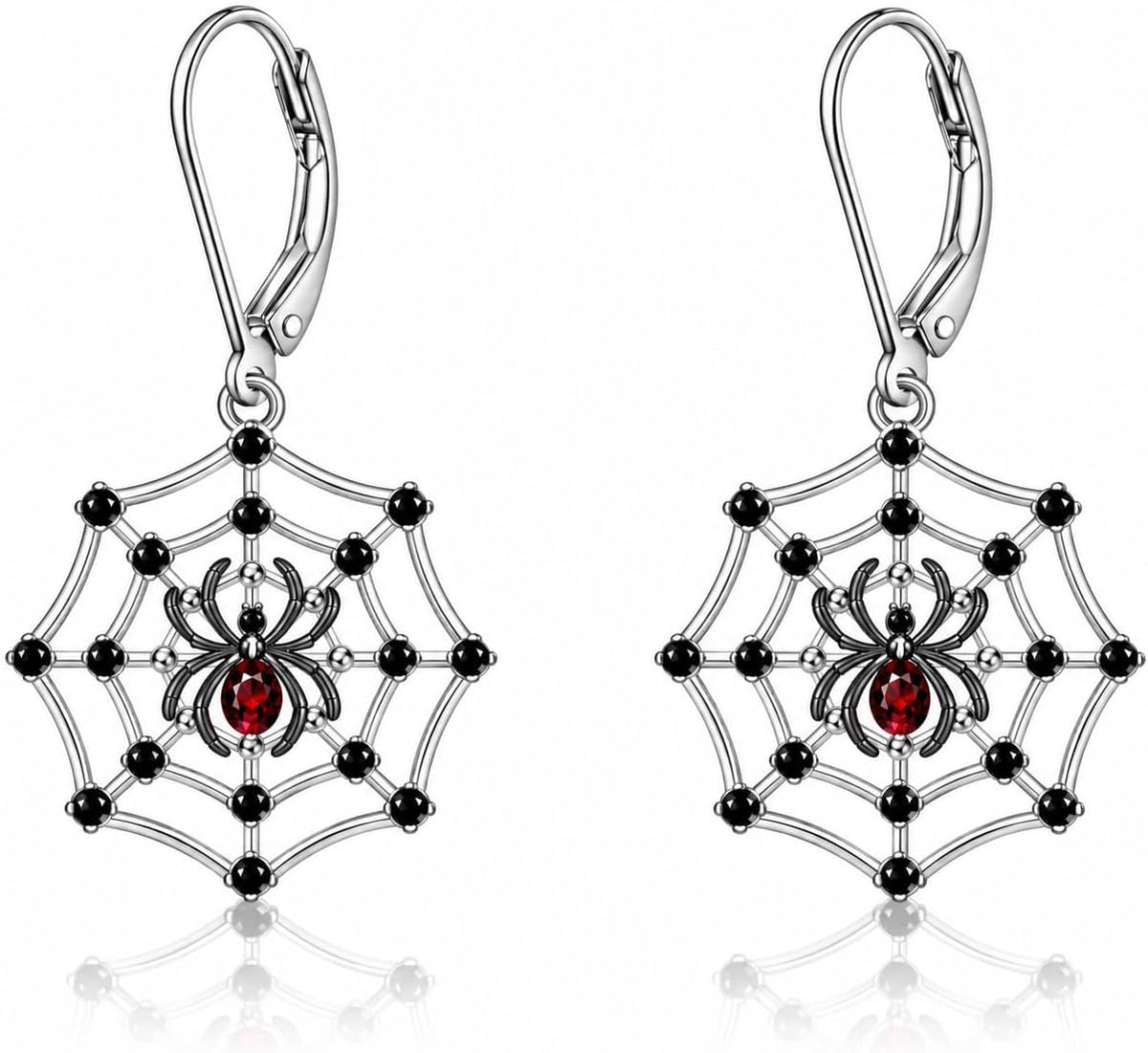Halloween Earrings S925 Sterling Silver Ghost Bat Spider Cat Jewelry Gift