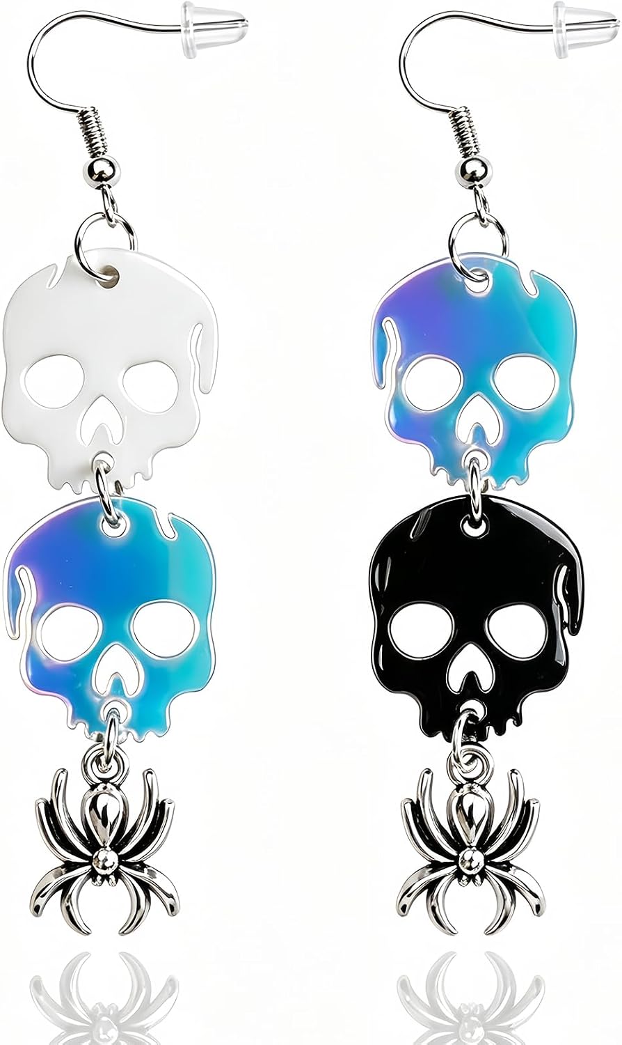 Punk Halloween Earrings Skeleton Skull Dangle Pumpkin Bat Spider Terror Earrings