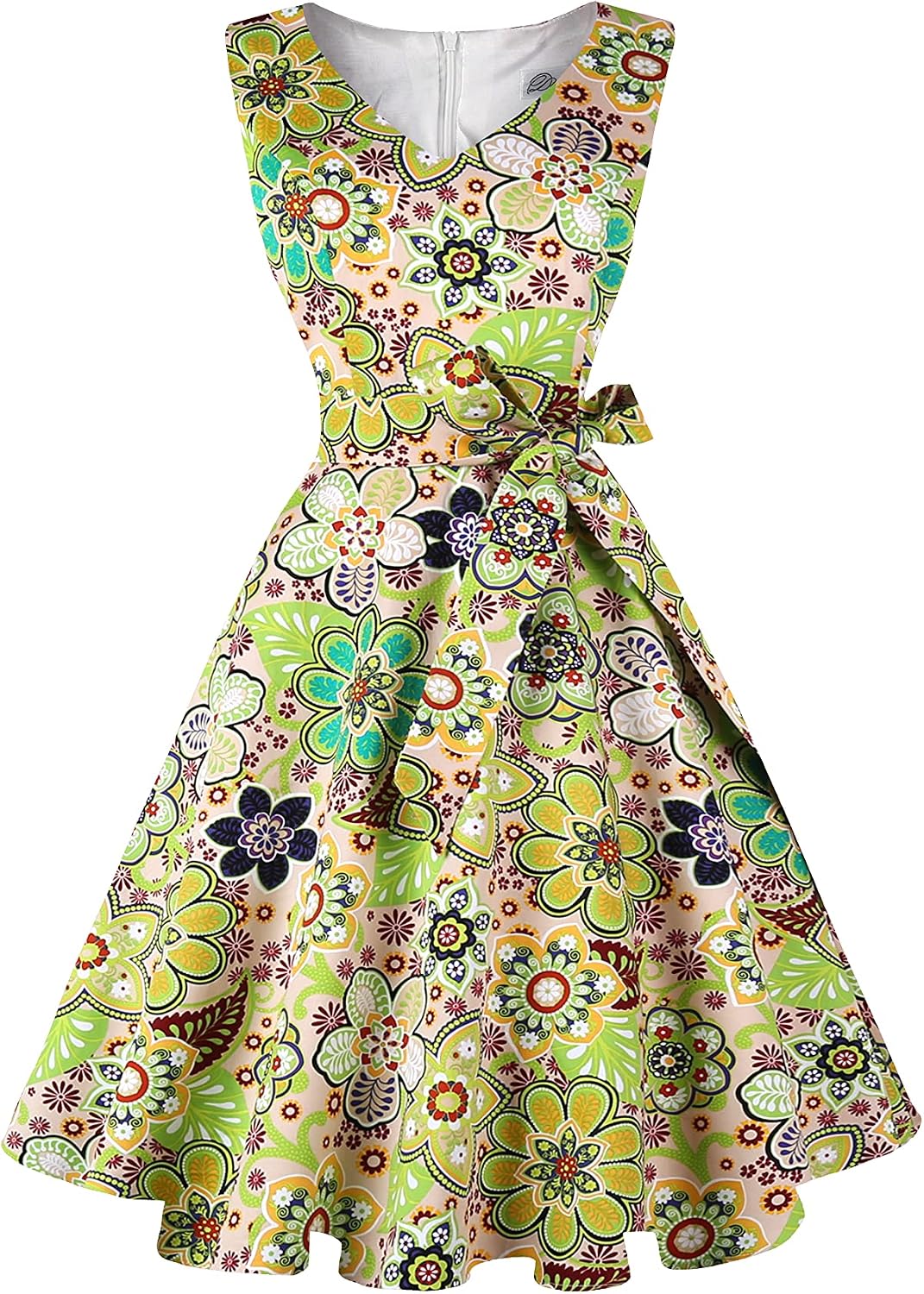 Dressever Women's 50s 60s Vintage Sleeveless Dress | Cocktail Party Dress with Pockets;Anniversary dress;Halloween dress;Christmas dress;Work dress