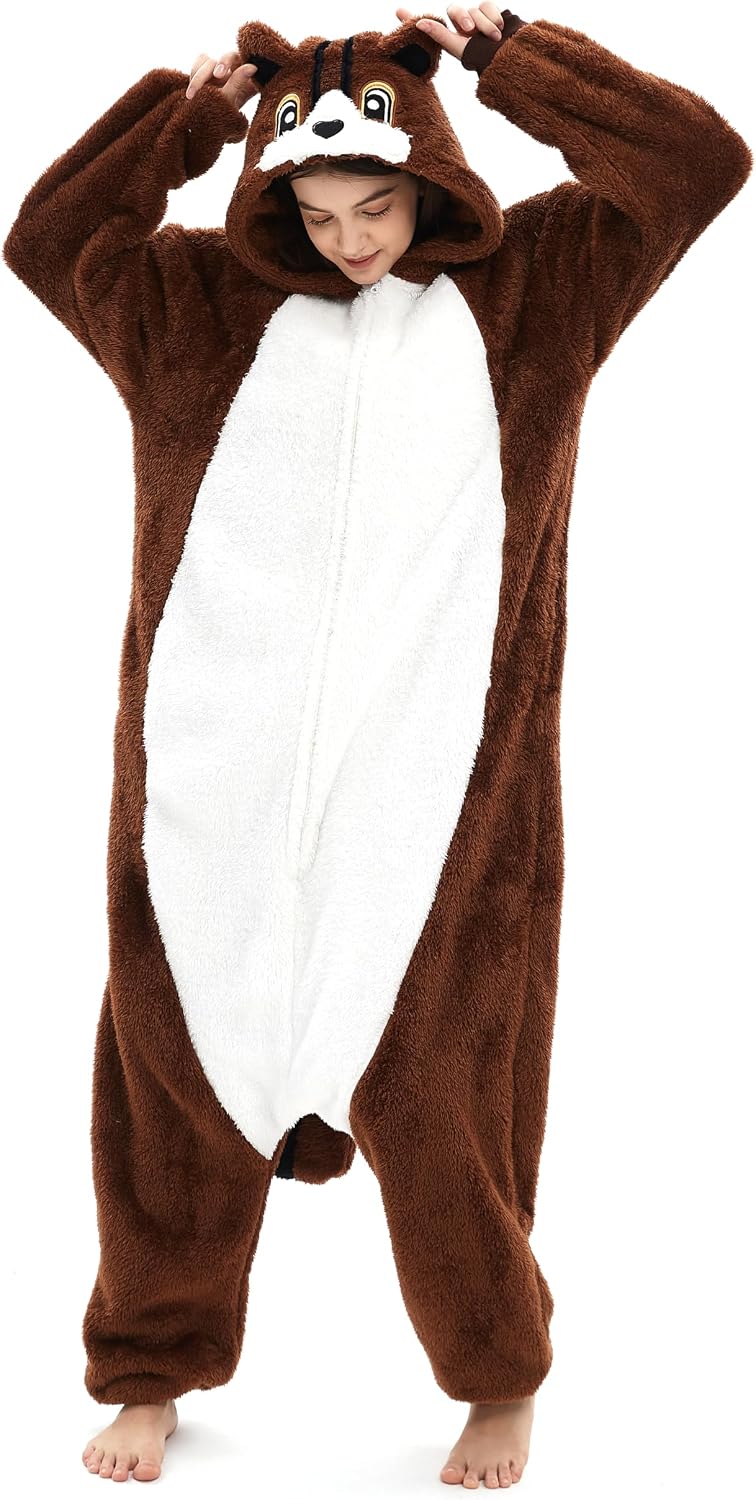 SAMGU Adult Onesie Animal Halloween Cosplay Costume One Piece Pajamas for Women and Men