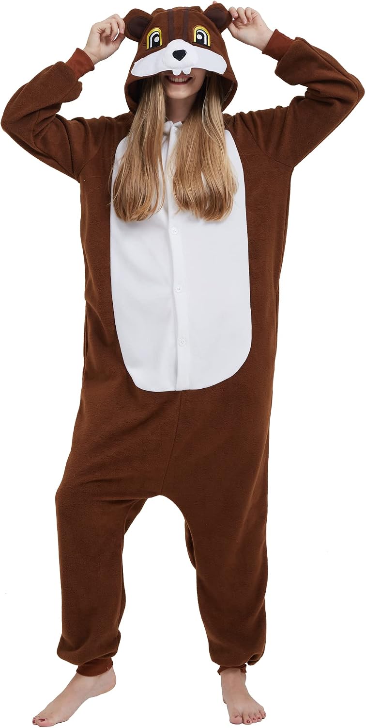 SAMGU Adult Onesie Animal Halloween Cosplay Costume One Piece Pajamas for Women and Men